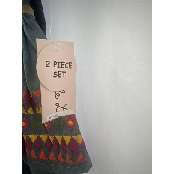 Little Lass Girls Infant Toddler 24 Month Western Denim 2 Piece Outfit‎ NEW - Picture 4 of 8